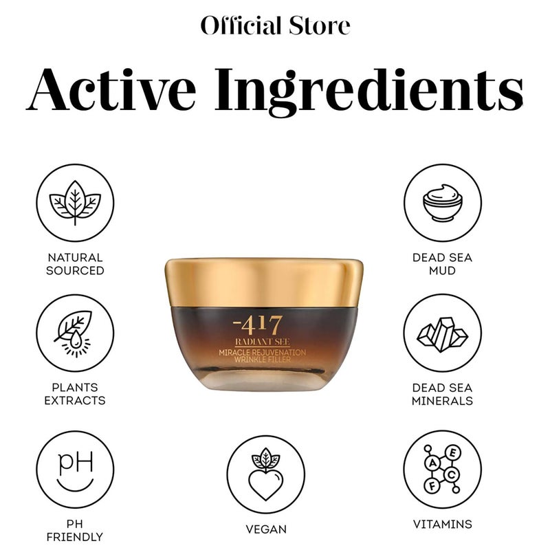 -417 Dead Sea Cosmetics Miracle Rejuvenation Wrinkle Filler With Jojoba Oil & Collagen for Instant Visible Lifting and Smoothing - 100% Vegan - Image 4